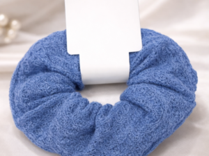 Scrunchie Μαλλιών Μονόχρωμο με Πλεκτή Υφή