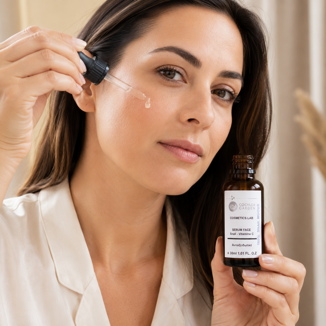 Cochlea Garden Αντιοξειδωτικό Serum Προσώπου & Ματιών με Βλέννα Σαλιγκαριού και Βιταμίνη C 30 ml - Image 5