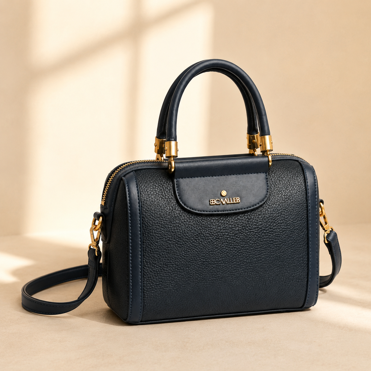 B.B. CAVALLI Τσάντα Γυναικεία Χιαστί Μπλε με Χρυσές Λεπτομέρειες