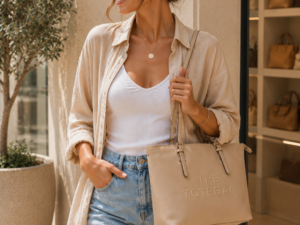 Μεγάλη Μπεζ Τσάντα Ώμου "The Tote Bag"