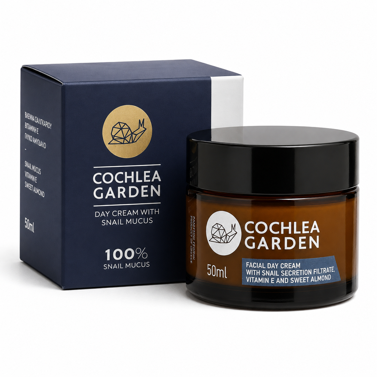 Cochlea Garden Κρέμα Ημέρας με Βλέννα Σαλιγκαριού, Βιταμίνη Ε & Γλυκό Αμύγδαλο 50ml - Image 2