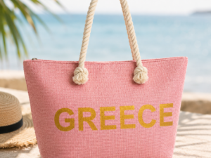 Y&J Τσάντα Θαλάσσης με Επιγραφή Greece